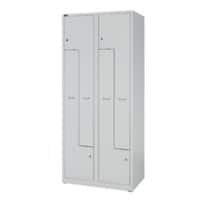 Bisley Light LIGHT Stahl Schließfach 4 Türen 4 Abteile Schlüssel 800 x 500 x 1.850 mm Hellgrau