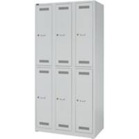 Bisley Light LIGHT Stahl Schließfach 6 Türen 6 Abteile Schlüssel 900 x 500 x 1.850 mm Hellgrau
