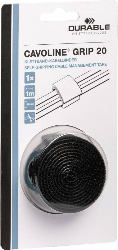 DURABLE Klett-Kabelbinder CAVOLINE Grip 20 Schwarz