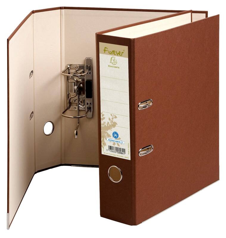 Exacompta Forever Breit Ordner A4 80 mm Schokolade 2 Ringe 53984E Pappkarton Hochformat Recycled 10 Stück
