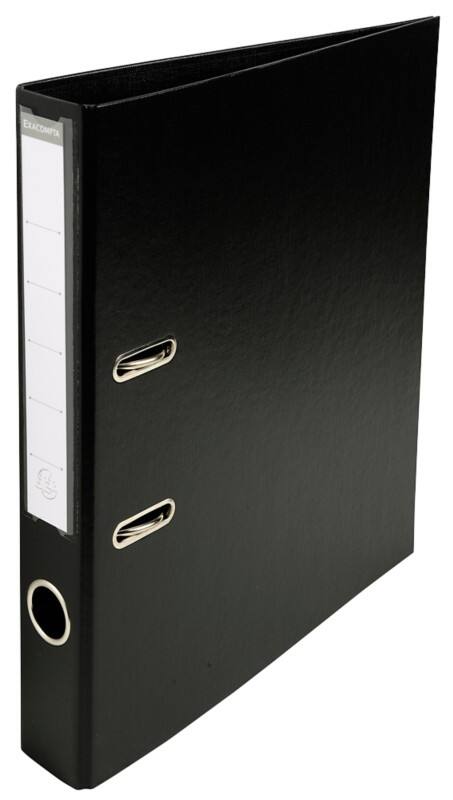 Exacompta Prem Touch Ordner Schmal A4 50 mm Schwarz 2 Ringe 53541E Kunststoff Hochformat 10 Stück