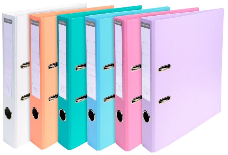 Exacompta Prem Touch Schmal Ordner A4 50 mm Färbig sortiert 2 Ringe 53044E Kunststoff Hochformat  10 Stück