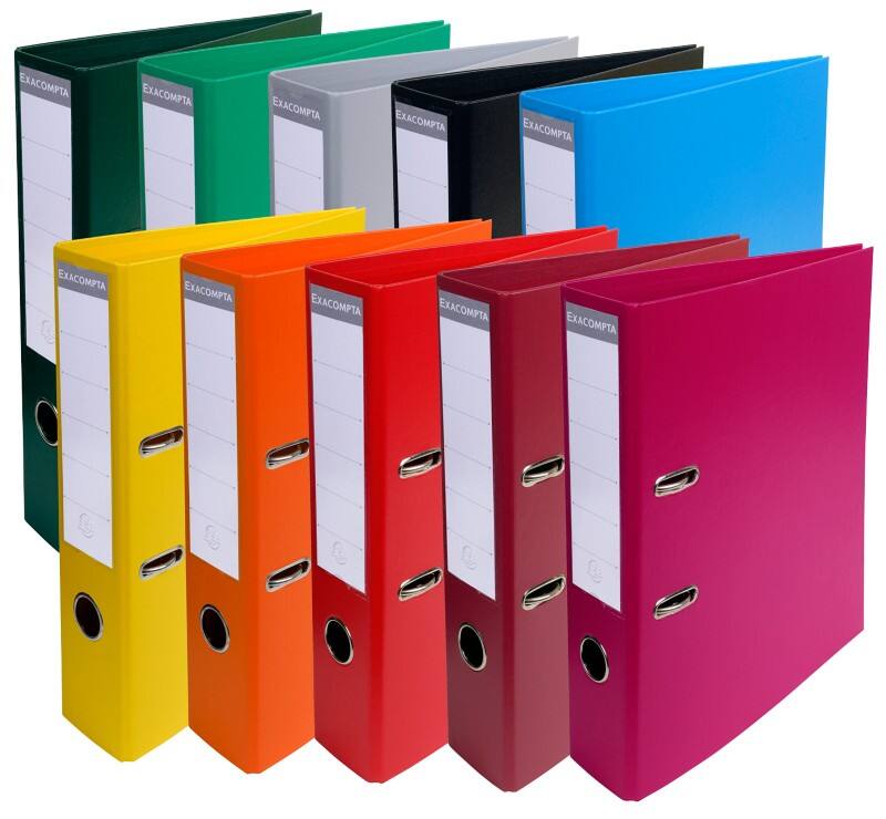 Exacompta Prem Touch Breit Ordner A4 70 mm Färbig sortiert 2 Ringe 53074E Kunststoff Hochformat  10 Stück