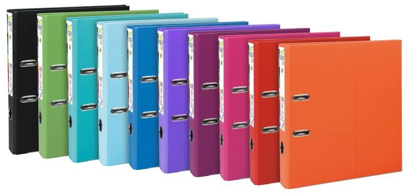 Exacompta Prem Touch Schmal Ordner A4 50 mm Färbig sortiert 2 Ringe 53244E Kunststoff Hochformat  10 Stück