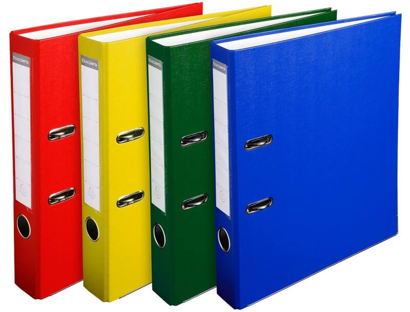Exacompta Ordner Schmal A4 50 mm Farbig sortiert 2 Ringe 915400B Kunststoff Hochformat 20 Stück