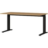 GERMANIA Schreibtisch 4240 Eiche, Schwarz 1.600 x 800 x 870 x 680 - 880 mm