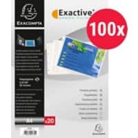 Exacompta Exactive Prospekthüllen DIN A4 Glatt Transparent 55 Mikron PP (Polypropylen) Öffnung Oben 4 Löcher 5734E 100 Stück