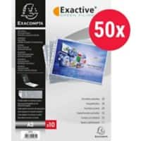 Exacompta Exactive Prospekthüllen DIN A3 Glasklar Transparent 55 Mikron PP (Polypropylen) Oben 11 Löcher 5934E 50 Stück