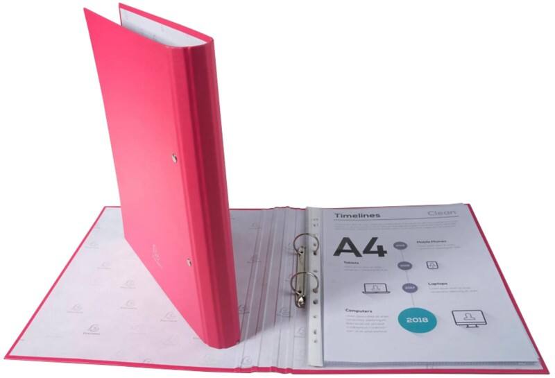 Exacompta Ringbuch 2 Ringe Kaschierter Karton PP 32 x 27 cm DIN A4 Farbig sortiert 20 Stück