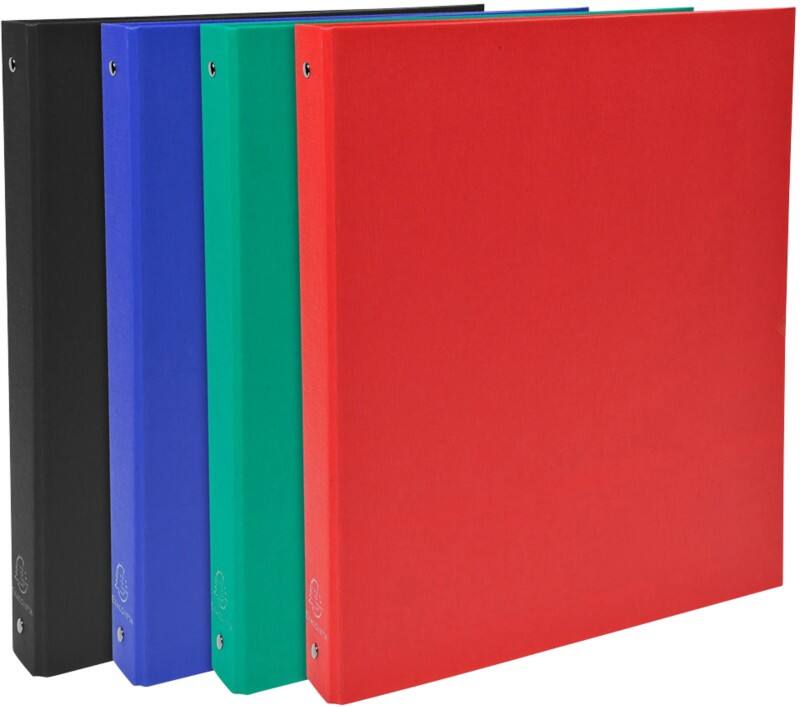 Exacompta Ringbuch 51370E 4 Ringe Kaschierter Karton PP DIN A4 Farbig sortiert 20 Stück