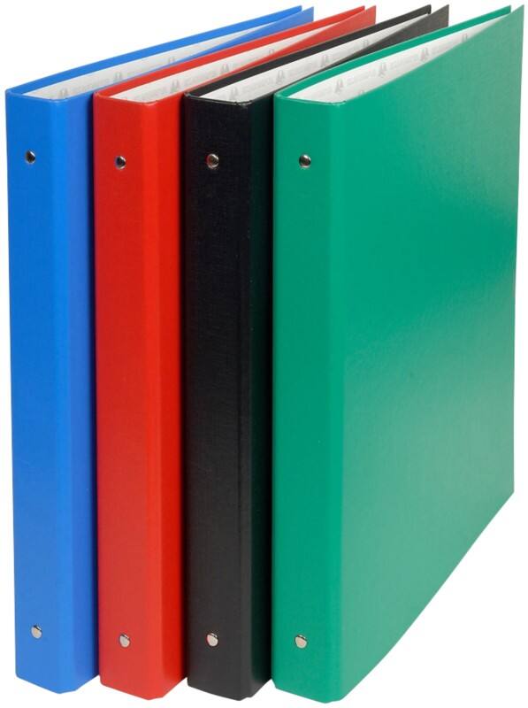 Exacompta Ringbuch 4 Ringe Kaschierter Karton PVC/PU ​24 x 32 cm Farbig sortiert 10 Stück