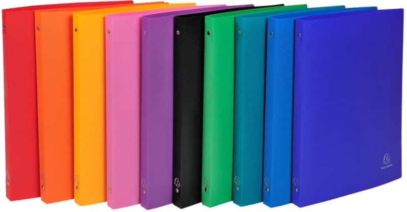 Exacompta Ringbuch 51199E 4 Ringe Polypropylen DIN A4 Farbig sortiert 20 Stück