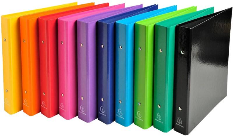 Exacompta Ringbuch 2 Ringe Manila laminiert Farbig sortiert 10 Stück