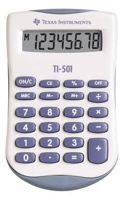 Texas Instruments Taschenrechner TI-501 55 mm Blau, Weiß 90 x 55 x 10 mm