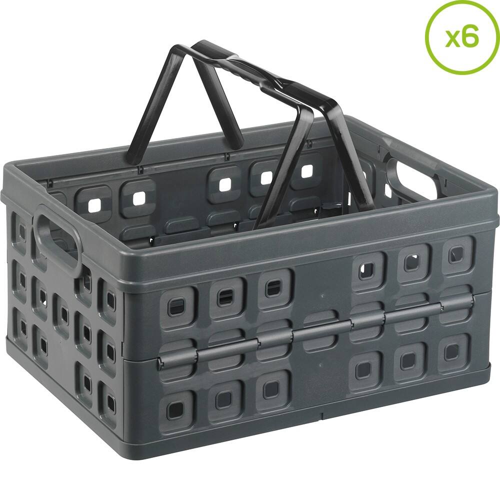 Helit Klappbox H6180188 32 L Anthrazit Polypropylen 36 x 49 x 24,5 cm 6 Stück