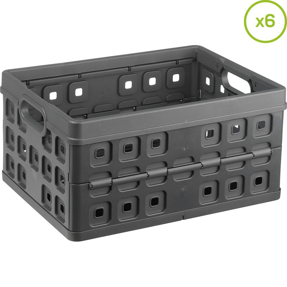Helit Klappbox H6180088 32 L Anthrazit Polypropylen 36 x 49 x 24,5 cm 6 Stück