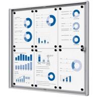 SHOWDOWN Economy Abschließbarer Schaukasten Wandmontage 71,1 (B) x 65,5 (H) cm Silber