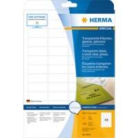HERMA Transparente Etiketten 8016 Rechteckig DIN A4 45,7 x 21,2 mm 25 Blatt à 48 Etiketten