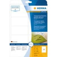 HERMA Transparente Etiketten 8018 Rechteckig DIN A4 96 x 50,8 mm 25 Blatt à 10 Etiketten