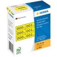 HERMA Nummernetiketten 4801 Gelb 10 x 22 mm 3 Blatt à 1000 Etiketten