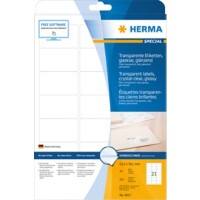 HERMA Transparente Etiketten 8017 Rechteckig A4 63,5 x 38,1 mm 25 Blatt à 21 Etikett