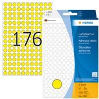 HERMA Farbige Markierungspunkte 2211 Gelb Rund Ø 8 mm 32 Blatt à 176 Etiketten