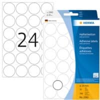 HERMA Farbige Markierungspunkte 2260 Weiß Rund Ø 25 mm 32 Blatt à 24 Etiketten