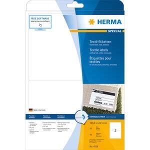 HERMA Namenschilder 4519 Weiß DIN A4 200 x 144 mm 20 Blatt à 2 Etiketten