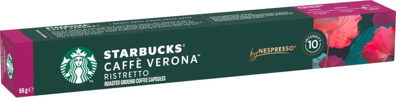 Starbucks by Nespresso Caffe Verona Kaffeekapseln Kapseln Packung Ristretto 10/10 Stark 10 Stück à 5.5 g