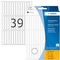 HERMA Mehrzwecketiketten 2530 Weiß Rechteckig 6 x 50 mm 32 Blatt à 39 Etiketten