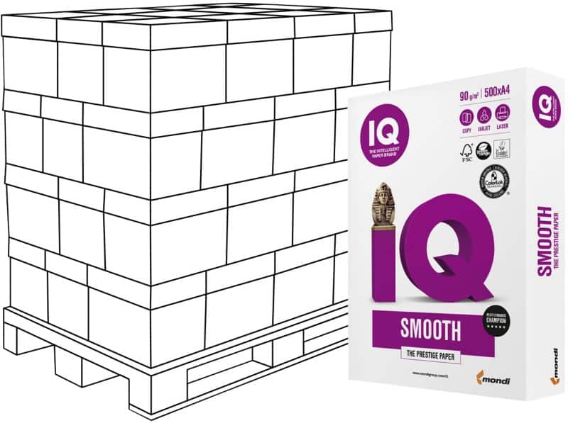 IQ Selection Smooth DIN A4 Druckerpapier 80 g/m² Glatt Weiß 240 Pack à 500 Blatt