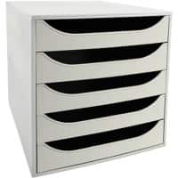 Exacompta Classic Schubladenbox Kunststoff Grau 5 Schübe 28,4 x 34,8 x 29 cm A4+
