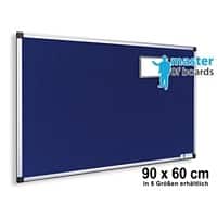 Master of Boards Filz-Pinnwand Blau mit Aluminium-Rahmen 90 x 60 cm