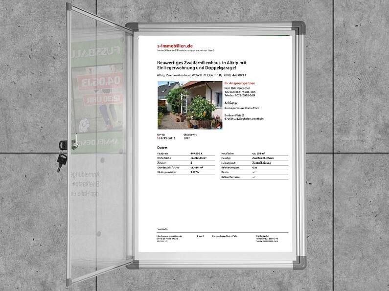 Office Marshal Schaukasten Exklusiv Silber für 1 x A4