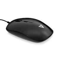V7 MU200-IE Optische USB Kabelgebundene Maus Beidhändig 2 m Kabel Schwarz