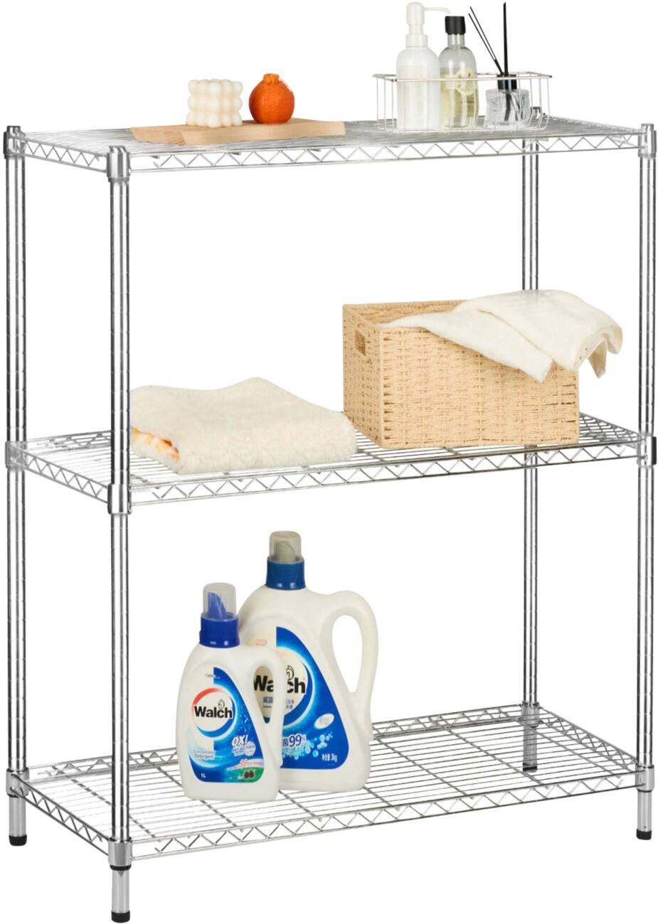 MAMMUT Gitterregal Stahl Chrom 3 Fächer 600 x 350 x 900 mm