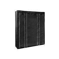 Casa Pura Kleiderschrank Carlos Polyester Schwarz 1500 x 450 x 1750 mm