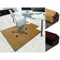 Floordirekt Pro Stuhlunterlage mit Lippe Hell Bambus, Filz Braun 900 x 1200 mm