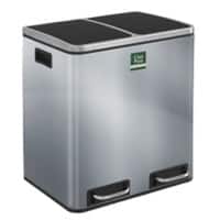 Casa Pura Felix Treteimer 30 L Silber Edelstahl, PP (Polypropylen) 2 x 15 Liter