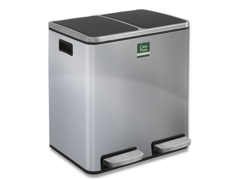 Casa Pura Felix Treteimer 60 L Edelstahl, PP (Polypropylen) 2 x 30 Liter