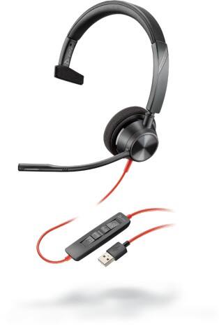 Plantronics Blackwire 3310 Headset 213928-01 Verkabelt Kopfbügel Geräuschunterdrückung mit Mikrofon Schwarz mit Mikrofon
