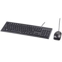 Hama Tastatur-Maus-Set Cortino 134958 Verkabelt Schwarz QWERTZ