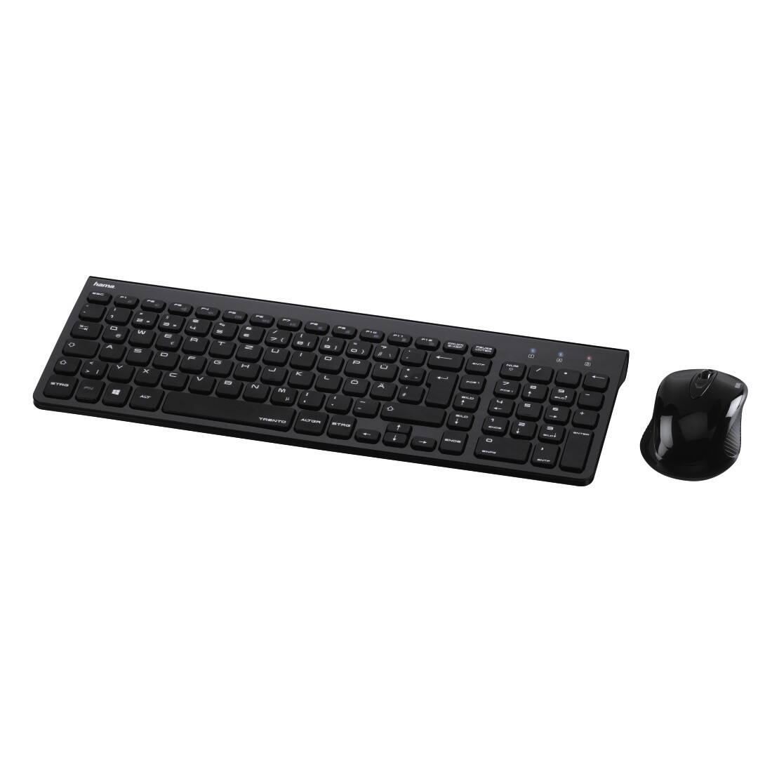 HAMA Kabellos Kabellose Tastatur Maus-Set QWERTZ Schwarz