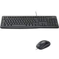 Logitech Tastatur-Maus-Set MK120 920-002563 Verkabelt Schwarz QWERTY Internationaler EER