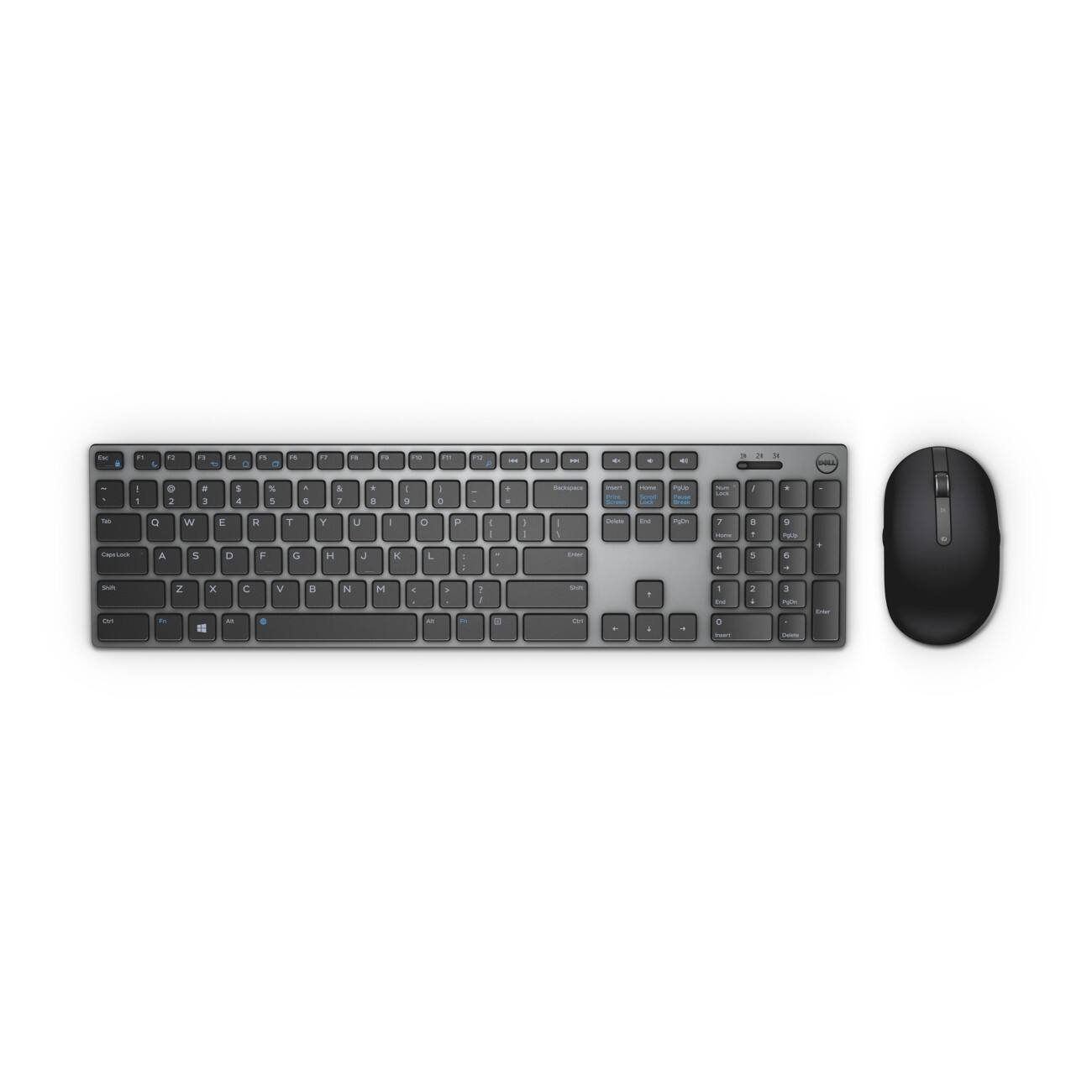 DELL KM717 Kabellos Tastatur-Maus-Set QWERTZ Schwarz, Silber