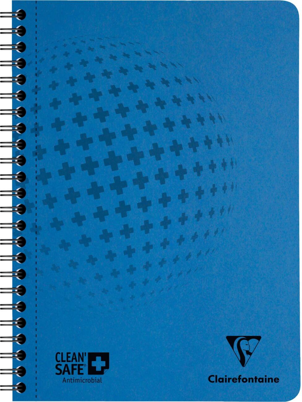Clairefontaine Sauber und sicher DIN A5 Drahtgebundene Blau Premum Pressspan Umschlag Notizbuch Kariert 60 Seiten