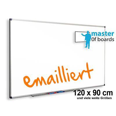 Master of Boards Magnetisches Whiteboard Premium Emaille Wandmontierbar Weiß 120 x 90 cm