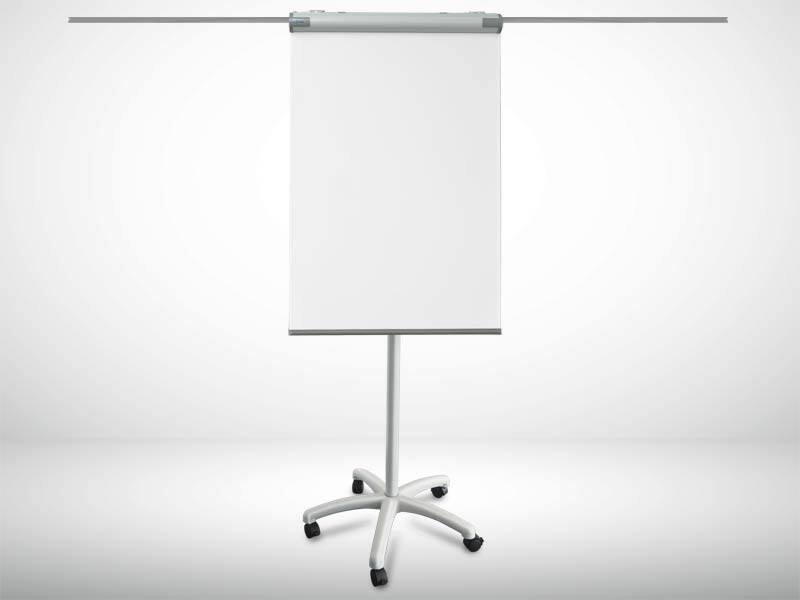 Master of Boards Mobiles Flipchart Piranha PRO 67 x 105 cm Magnetisch Mit 5 Rollen und Stiftablage Grau