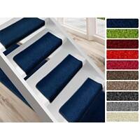 Floordirekt Step Stufenmatte Dynasty Velours Polypropylen, Filz Blau 650 x 235 mm Rechteckig