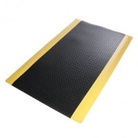 etm Anti-Ermüdungsmatte Heavy-Duty Diamond PVC, Vinyl Schwarz 900 x 3050 mm